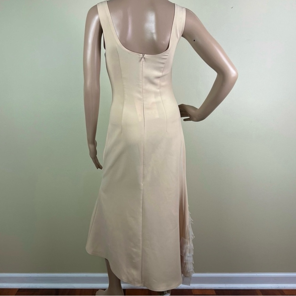 NEW A.W.A.K.E. MODE BEIGE FITTED TANK MIDI DRESS - Picture 6 of 8